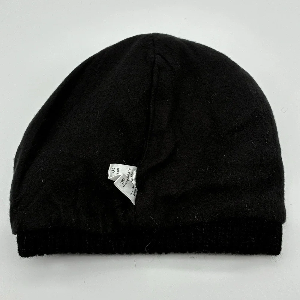 Icewear Iceland Norwegian Wool Beanie Thinsulate Lined Black Gray Fair Isle Hat